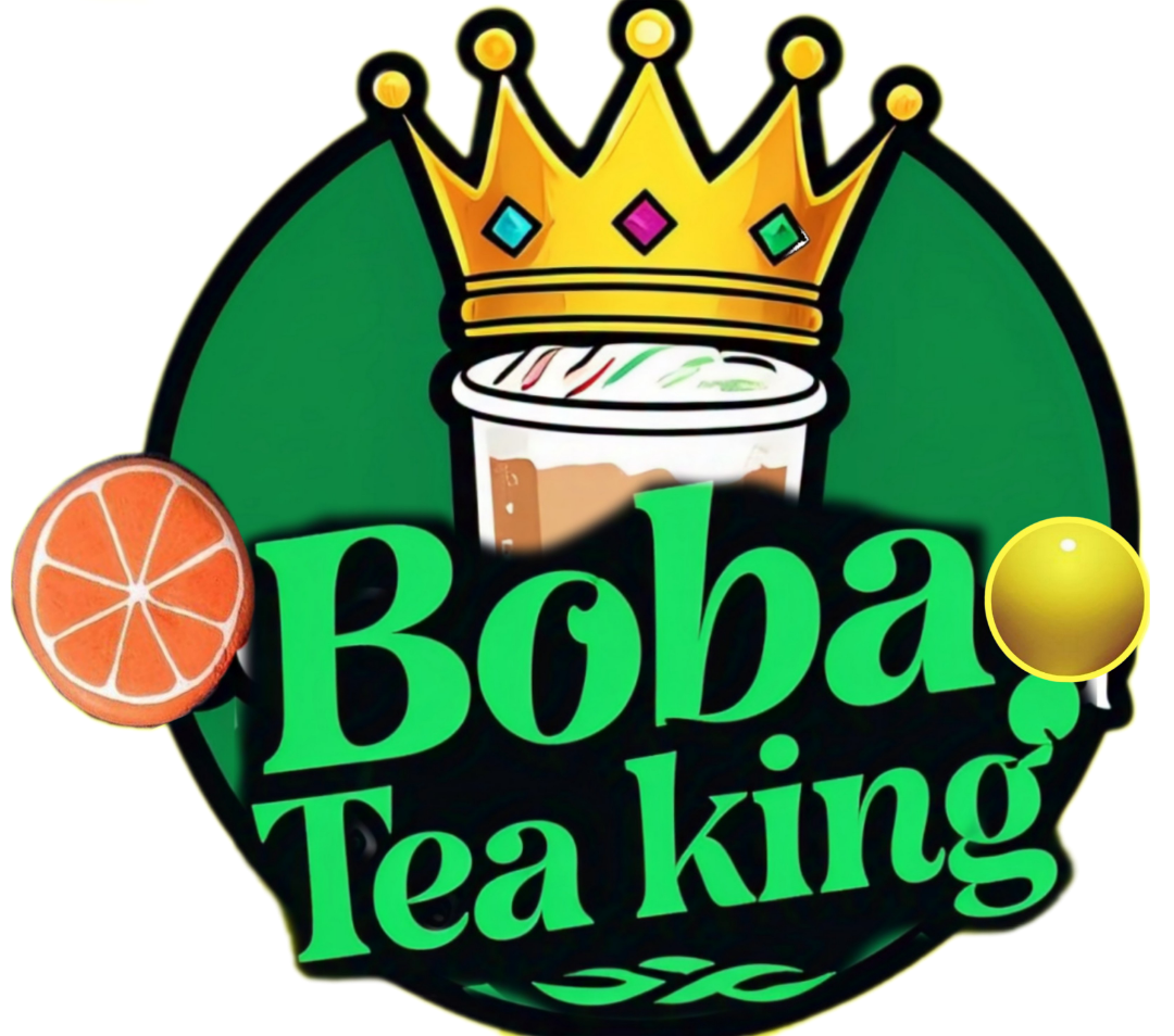 Boba Tea King logo - Crown-themed bubble tea brand with royal-quality milk teas, fruit infusions, and chewy boba pearls